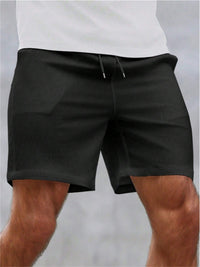 Drawstring Elastic Waist Breathable Solid Color Beach Shorts