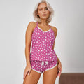 Lace-trimmed Patchwork Knit Loungewear For Women