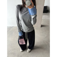 Springautumn Crew Neck Pullover Slim Fit Top