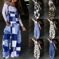 Autumn Printed Defined-Waist Lace-Up Jumpsuit Trousers For Women