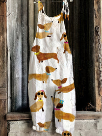 Printed Retro Wide-leg Women's Jumpsuit