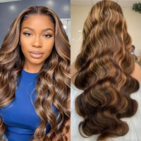 Piano Color Wig Front Lace Big Wave Curly Wig