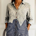 Womens Casual Long Floral-print Top
