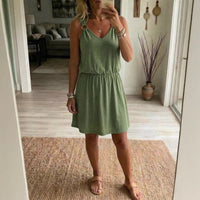 Women's Sleeveless V-Neck Slip Casual Dress
