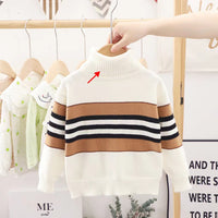 Boys' Fashion Simple Crystal Mink Velvet Round Neck Sweater