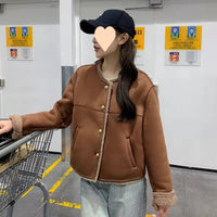 Lamb Wool Maillard Coat For Women