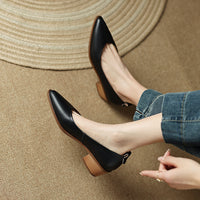 Womens Sheepskin Low-cut Heels
