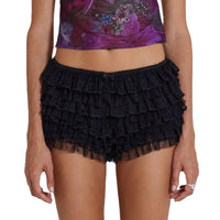 Flounced Wave Solid Color Lolita Low Waisted Shorts