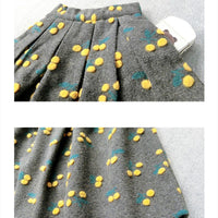 Classic Style Woolen Flab Hiding High Waist Skirt