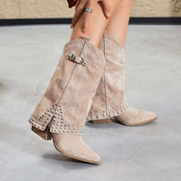 Spring And Autumn Pointed Knight Boots Women