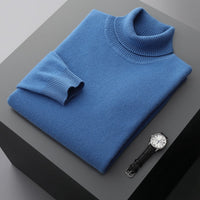 Pure Wool Sweater Men's High Collar Loose Thickened