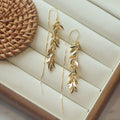 Rare Design-forward Long Tassel Necklace With Golden Wheat Ears