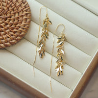 Rare Design-forward Long Tassel Necklace With Golden Wheat Ears
