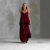 Solid-color Sleeveless Elegant Womens Suit