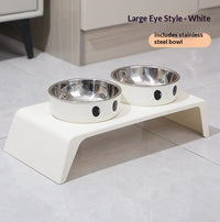 Double Bowl Stainless Steel Dog Bowl Overturning Prevention Dog Bowl Cartoon Drinking Water Feeder Cat Food Bowl