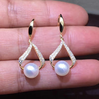 Pearl Womens French-Style Minimalist Stud Earrings