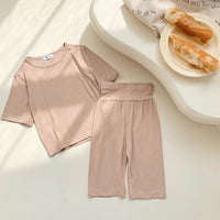 Modal Children's Pajamas Short-sleeved Thin Bellyband Homewear Suit