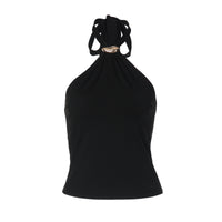French-style Adjustable Buckle Strap Fashionable And Sexy Open-back Solid-color Tube Top Vest