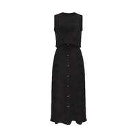 New Elegant Solid-color Vest And Skirt Set For Women