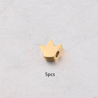Crown Small Hole Bead Stainless Steel Mirror DIY Loose Beads