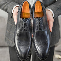 Men's British Pointed Toe Business Formal Wear Wedding Shoes