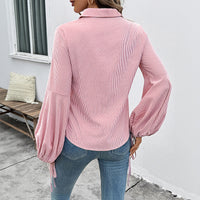Striped Stitching Elegant Shirt For Women