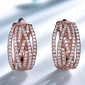 Simple S925 Sterling Silver Gemstone Clip Earrings Retro