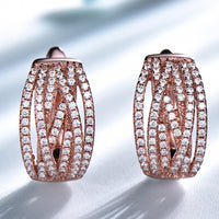 Simple S925 Sterling Silver Gemstone Clip Earrings Retro