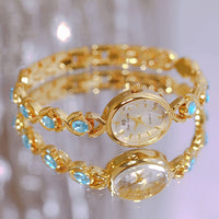 Oval Ice Crushing Glacier Sapphire Small Light Luxury Watch