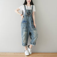 Women's Plus Size Retro Denim Harem Jumpsuit