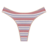 Ladies Thong Striped Stitching Color Panties New Cotton