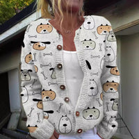 Creative Animal Print Shading Women's Cardigan Sweater