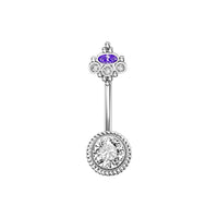 Round Zircon Belly Button Ring Belly Button Nail Body Piercing Jewelry