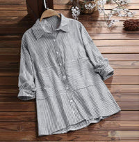 Cropped Casual Shirt With A Fitted Waist And Spliced Design