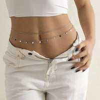 Popular Ornament Simple Transparent Rhinestone Waist Chain