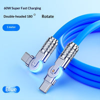 Gaming Dual-bend Rotating PD Fast-charging Data Cable