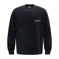 Handwritten Letter Affixed Cloth Embroidered Long Sleeve Loose Bottoming Shirt