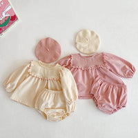 Bubble Long Sleeve Skirt Bread Pants Two Piece Suit