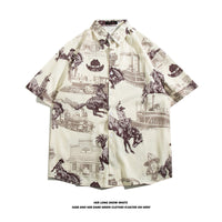 Fashionable Hawaiian Ice Silk Inch Shirt Man