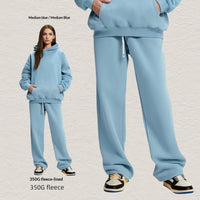 Men's Hooded Sweatshirt Fleece-lined Loose Sweatshirt Set