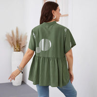 Women's Slim-fit Ruffled Short-sleeved Shirt
