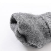 Winter Plus Velvet Thick Alpaca Knitted Wool Riding Touch Screen Gloves