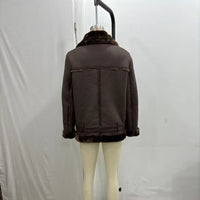 Women's Fashion Fur Integrated Leather Coat Top