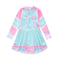 New Children's Swimsuit Women's Dress-style Long-sleeved Swimsuit Boxer