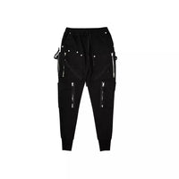 Dark Fashion Zipper Decorative Slim Fit Feet Harem Overalls