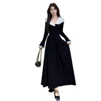 Womens Fashionable Patchwork Lace Long-Sleeve Dress