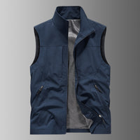 Men's Casual Stand Collar Printed Vest