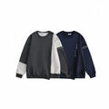 Patchwork Round Neck Sweater Loose Casual Jacket