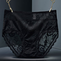 High Waist Hollow-out Lace Sexy Ladies Panties Breathable Traceless Sheath Cotton Stall
