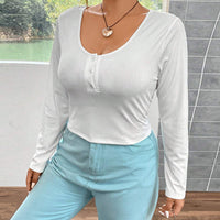 Women's Slim-fit Stretch Knit Long-sleeve Casual Versatile Top